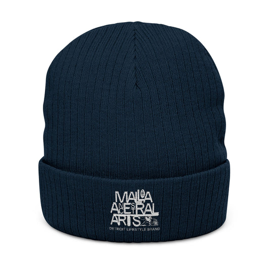 Malla Ancestral Classic Ribbed Beanie — 'Mala Ancestral Artist' Logo Knit Hat