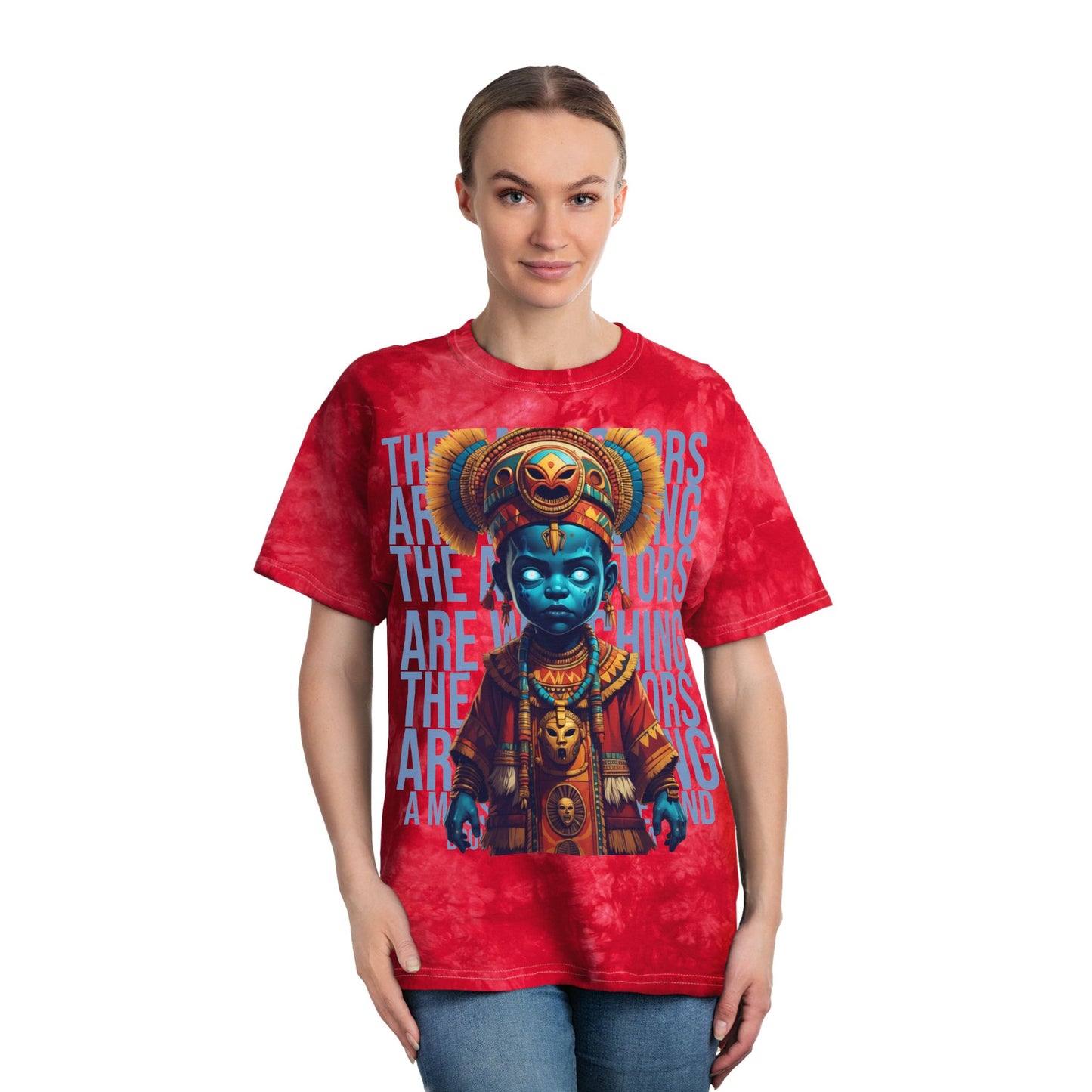 "The Ancestors Are Watching " Series1 Tie-Dye Tee - Bold Graphic T-Shirt for Unique Style