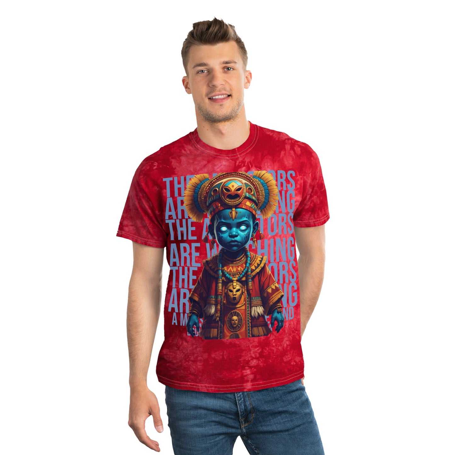 "The Ancestors Are Watching " Series1 Tie-Dye Tee - Bold Graphic T-Shirt for Unique Style