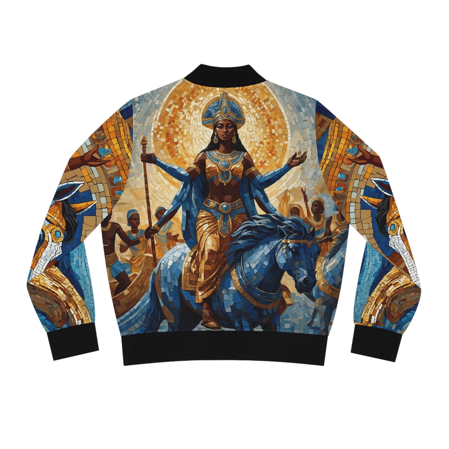 Yemoja n Dem Mosaic Women's Bomber Jacket - Stylish Vintage Art Design